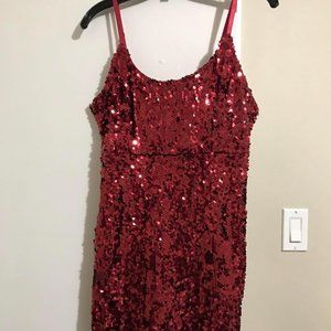 Revamped Sparkling Party Dress Colour Red Size M/L